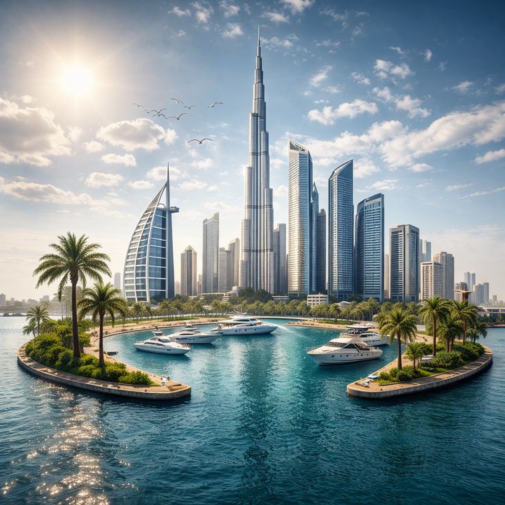 Modern Dubai skyline